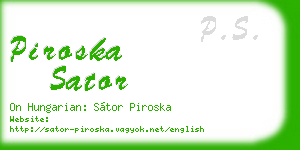 piroska sator business card